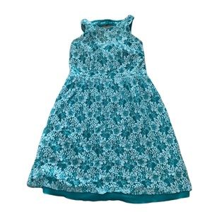Cynthia Rowley Teal Floral Lace Dress Size 4